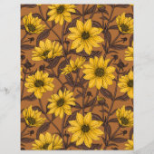 Papier Sunroot, tournesol sauvage en jaune et marron (Dos)