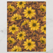 Papier Sunroot, tournesol sauvage en jaune et marron (Devant)
