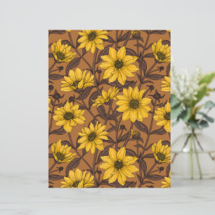Papier Sunroot, tournesol sauvage en jaune et marron