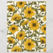 Papier Sunroot, tournesol sauvage sur blanc (Dos)