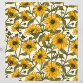 Papier Sunroot, tournesol sauvage sur blanc (Devant / Derrière)