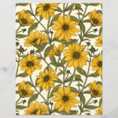 Papier Sunroot, tournesol sauvage sur blanc (Devant)