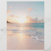 Papier Sunset Beach avec des vagues douces, Nom/Infos, Vs (Dos)
