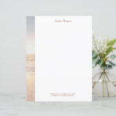 Papier Sunset Beach avec des vagues douces, Nom/Infos, Vs (Debout devant)