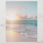 Papier Sunset Beach, Nom/Coordonnées en bleu, Vs 2 (Dos)