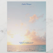 Papier Sunset Beach, Nom/Coordonnées en bleu, Vs 2 (Devant)