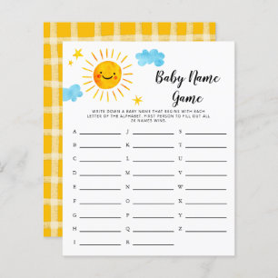 Papier Sunshine Baby Name Douche Jeu