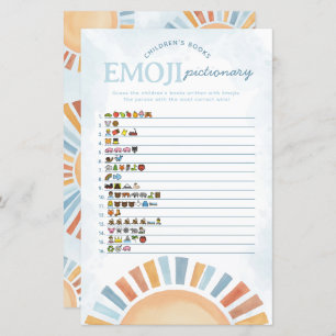Papier Sunshine Baby shower Emoji Jeu Pictionary