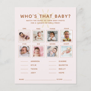 Papier Sunshine Baby shower Guess the Baby Photo Game