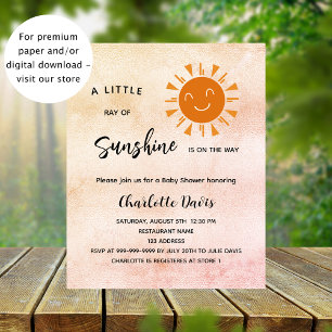 Papier Sunshine Baby shower soleil fille invitation budge