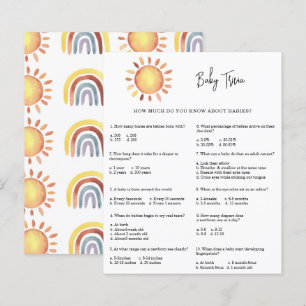 Papier Sunshine Baby Trivia   Jeu Baby shower