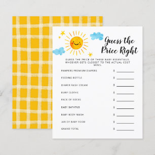 Papier Sunshine Devine Le Prix Bon Baby shower Jeu
