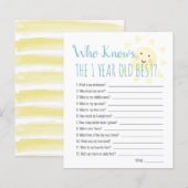 Papier Sunshine Who Knows 1yo Meilleur 1er Jeu d'annivers (Devant / Derrière)