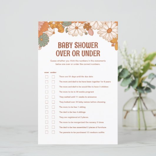 Papier Super Baby Over or Under Game (Debout devant)