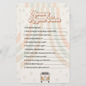 Papier super rétro baby shower pépinière jeu de rime (Devant / Derrière)