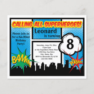 Papier Superhero coloré Comic Boy's Birthday Party