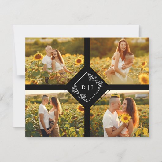 Papier Sur Budget Elegant 4 Photos Instant Engagé Couple (Devant)