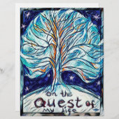 Papier Sur la quête de ma vie - Arbre - Étoiles. (Devant / Derrière)