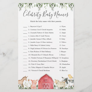 Papier Sur Le Baby shower Agricole Celebrity Baby Names J