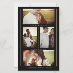 Papier Sur un budget Black Trendy Collage Mariage 4 photo
