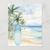 Papier Surf de plage surf de la plage invitation de fête  (Dos)