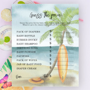 Papier Surf plage - Jeux de fête   Jeu devis de prix