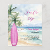 Papier Surf plage surf de la fille invitation anniversair (Devant)