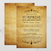papier | Surprise Birthday Party Typografie Kaart (Voorkant / Achterkant)