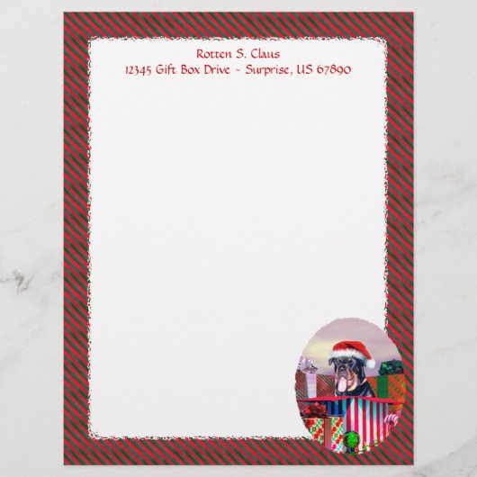 Papier Surprise de Noël Rottweiler (Devant)