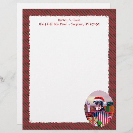 Papier Surprise de Noël Rottweiler (Devant / Derrière)