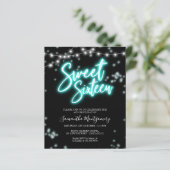 Papier Sweet 16 Anniversaire Turquoise Neon Glow Budget I (Debout devant)