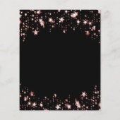 Papier Sweet 16 Black rose or étoiles invitation (Dos)