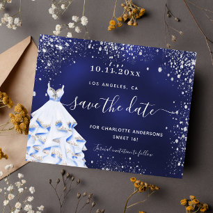 Papier Sweet 16 bleu marine budget de robe enregistrer la