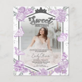 Papier Sweet 16 Budget Photo Invitation Papillon (Devant)