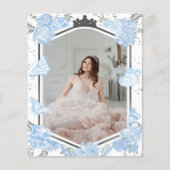 Papier Sweet 16 Budget Photo Invitation Papillon Bleu (Dos)