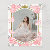 Papier Sweet 16 Budget Photo Invitation Papillon rose (Dos)