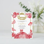 Papier Sweet 16 Budget Photo Invitation Papillon rouge (Debout devant)