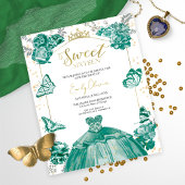 Papier Sweet 16 Budget Photo Invitation Papillon vert