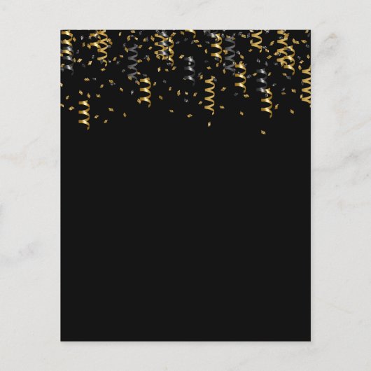 Papier Sweet 16 invitation au confetti léopard en or noir (Dos)