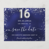 Papier Sweet 16 marine bleu argent parties scintillant en (Devant)