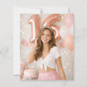 Papier Sweet 16 photo birthday invitation (Dos)