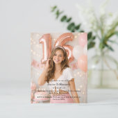 Papier Sweet 16 photo birthday invitation (Debout devant)