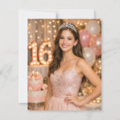 Papier Sweet 16 photo invitation (Dos)