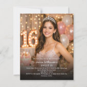 Papier Sweet 16 photo invitation (Devant)