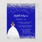 Papier Sweet 16 robe bleu royal invitation (Devant)