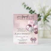 Papier Sweet 16 Seize Anniversaire Balloon Rose Or (Debout devant)