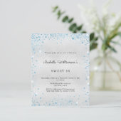 Papier Sweet 16 silver blue glitter party invitation (Debout devant)