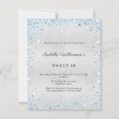 Papier Sweet 16 silver blue glitter party invitation (Devant)