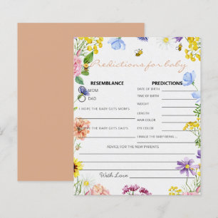 Papier Sweet As Can Bee Baby shower Game Predictions Card