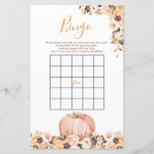 Papier Sweet Citrouille Rustique Floral Anniversaire Jeu (Devant)